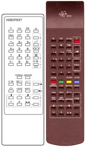 IRC81068 Ersatzfernbedienung passend fr Toshiba CT9175 CT9176 CT9178 CT9185 CT9186 CT9187 CT9192