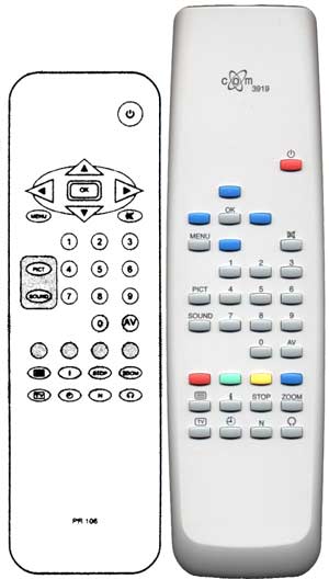 IRC81310 Ersatzfernbedienung passend fr Universum PR106 PR104 FT4201 FT4202 FT4203 FT4204